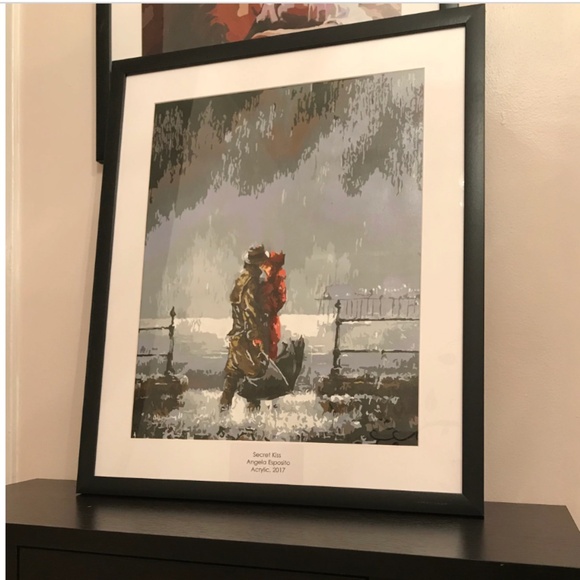 Unframed 16x20 Secret Kiss Acrylic Painting 2017 - Picture 2 of 2
